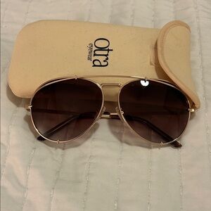 Gold Sunglasses with Brown Lenses